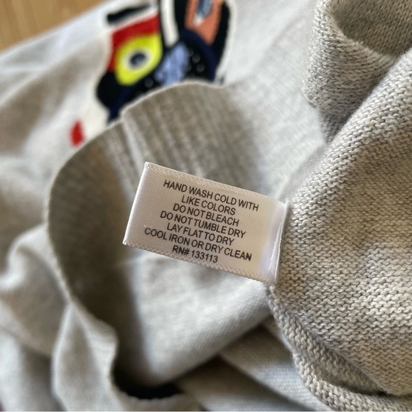 Anthropologie Lisa Todd Frenchie French Bulldog Patchwork Abstract Sweater Sz XS - Picture 10 of 12